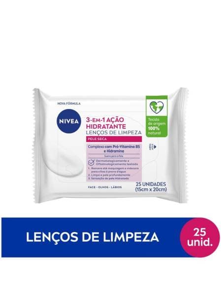 LENCO NIVEA DEMAQ ROSA 3EM1 25UN