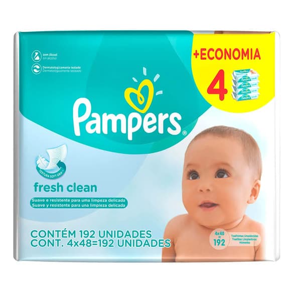 TOALHAS PAMPERS  FRESH CLEAN 48U