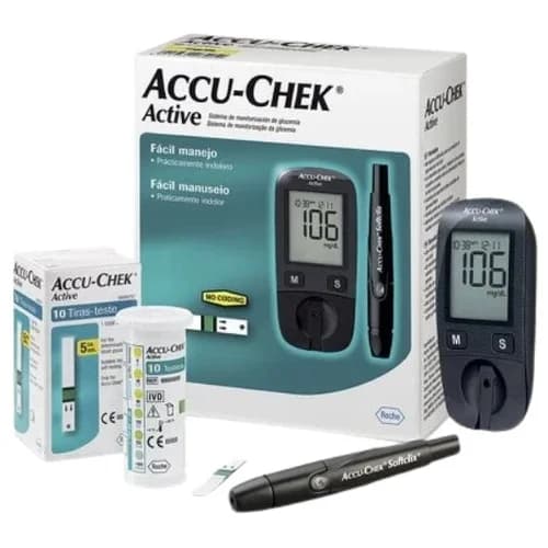 ACCU-CHEK KIT ACTIVE 10LAN+10TIRAS