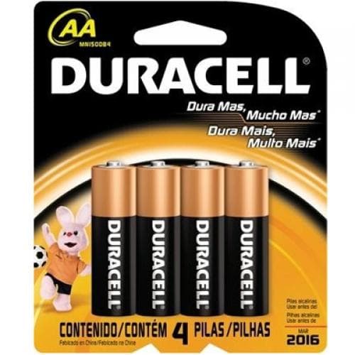 PILHA DURACEL AA ALCALINE C/4 UNIDADE