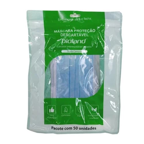 MASCARA DESCARTAVEL BIOLAND C/50 TRIPLA