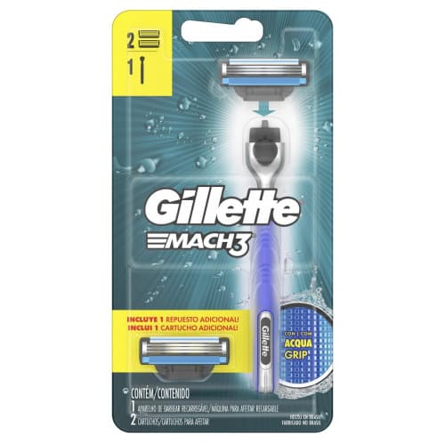 AP BARBA MACH3 ACQUA GRIP C/2 CARTUCHO