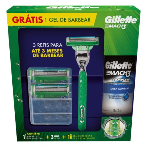 KIT APAR MACH3 AQUA SENS+2CARGAS+GEL 71G