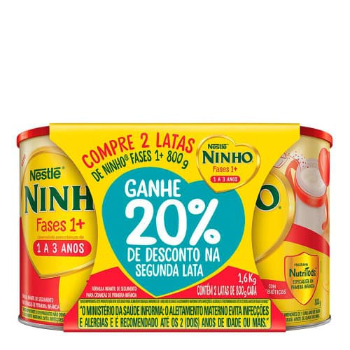 LEITE NINHO 1+ KIT 2 LATAS 800GR