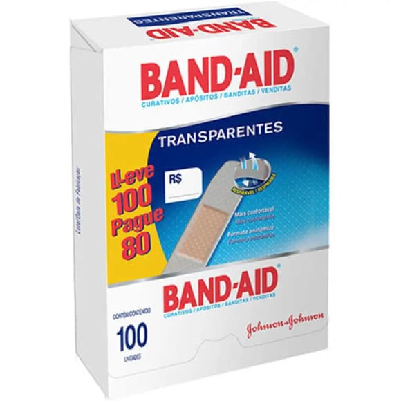 CURATIVO BAND AID TRANSP L100 P80
