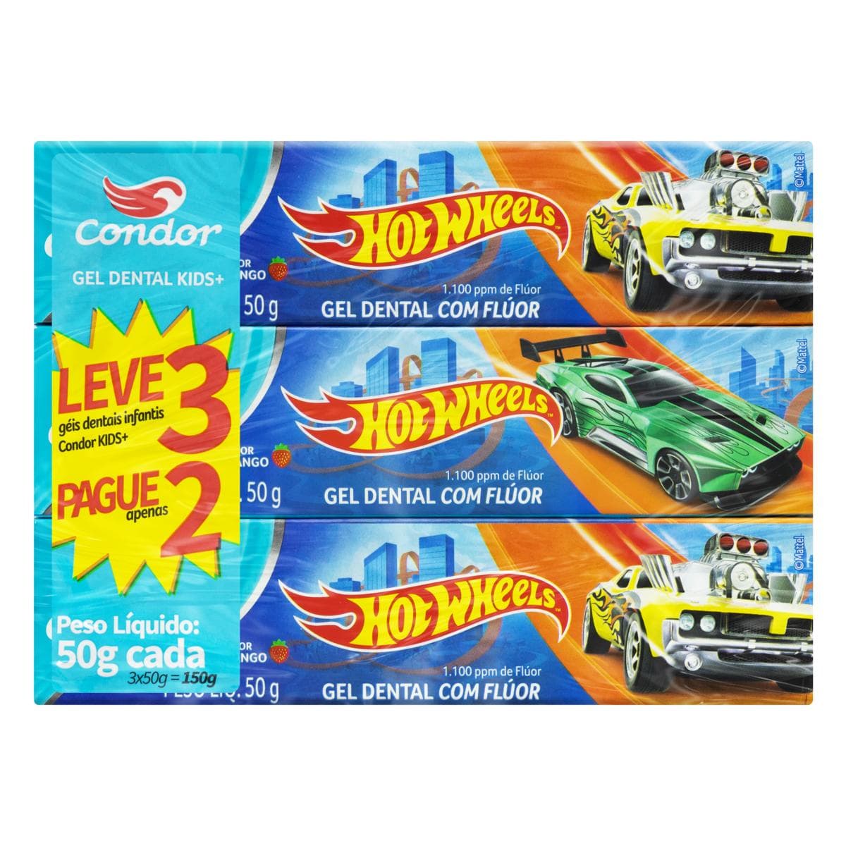 GEL DENTAL   50G C/F LUOR HOT WHEELS L3P2