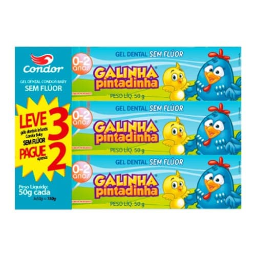 GEL DENT GALINHA PIN 0-2 ANOS LV3PG2 50G