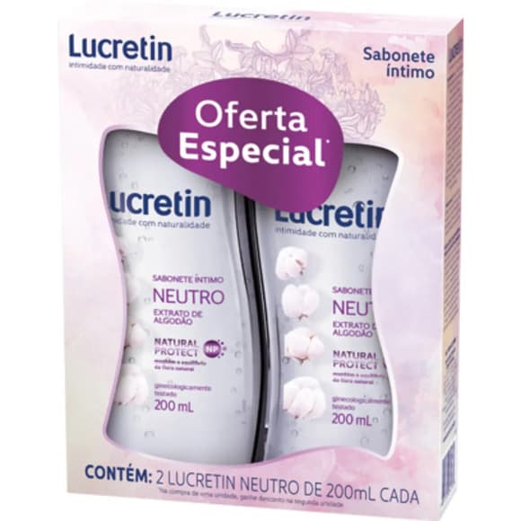 KIT SAB INT LUCRETIN NEUTRO 200ML 2UN P
