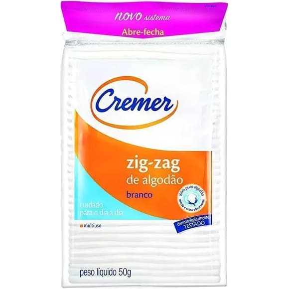 ALGODAO ZIGZAG ZIPLOCK CREMER 50G