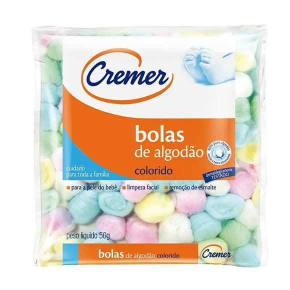 ALGODAO 50GR BOLAS C CREMER COLORIDO