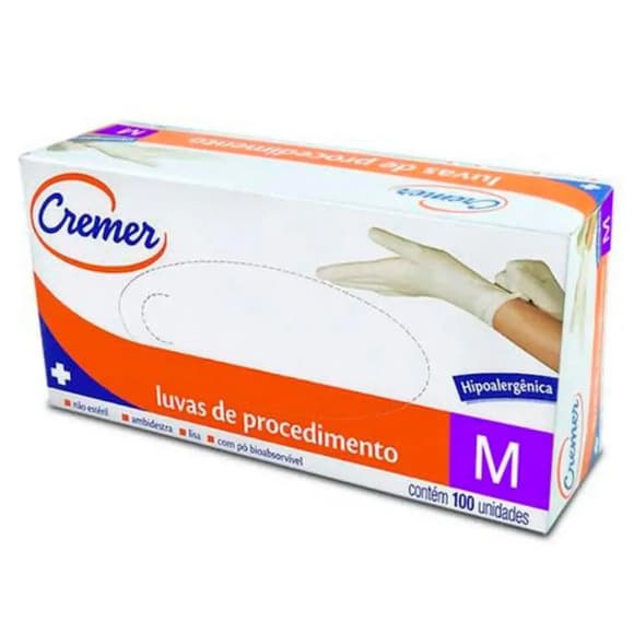 LUVA PROCED CREMER TAM M C/100