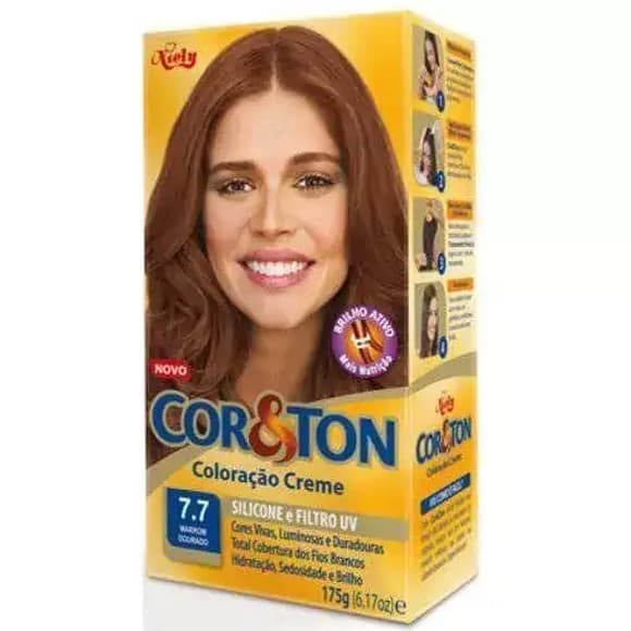 TINT COR TON 7,7 MARROM DOURADO