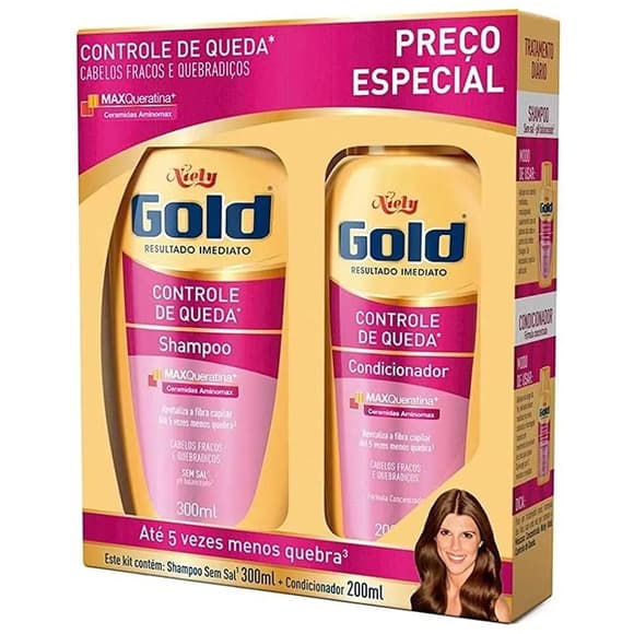 KIT NIELY GOLD SH+CO CONTROLE DE QUEDA