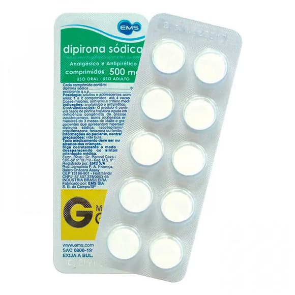 DIPIRONA  EMS/PRATI NOVA QUIMICA  500MG C/10CP