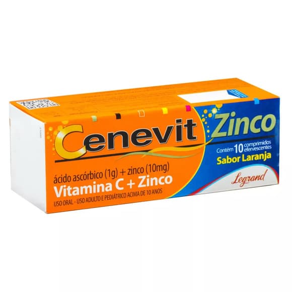 CENEVIT ZINCO 1G+10MG 10CP EF