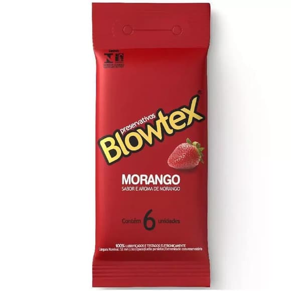 PRESERV BLOWTEX MORANGO C/6