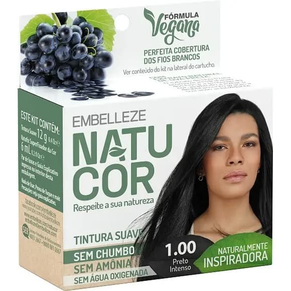 TINT NATUCOR FILME 1.00 PRETO INTENSO