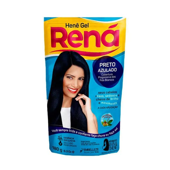 HENE RENA GEL  PRETO AZULADO 180GR