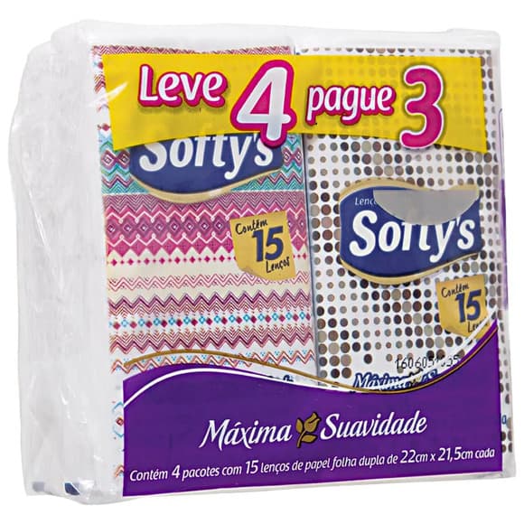 LENCO PAPEL SOFTYS BOLSO PCT 4XC/15