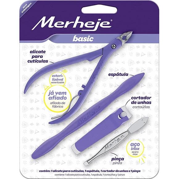 KIT MERHEJE BASIC MANICURE LILAS C/4PC