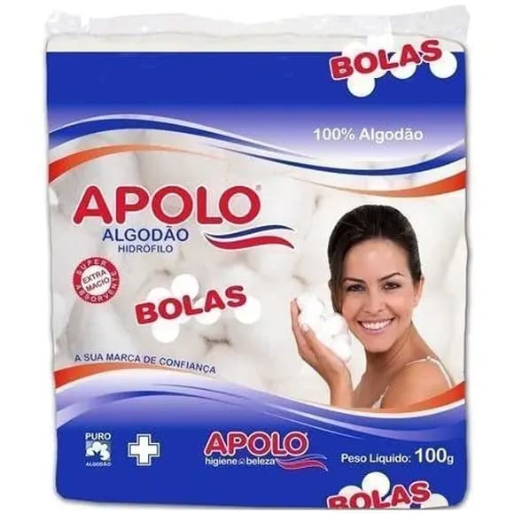 ALGODAO APOLO BOLA BRANCA C/100G