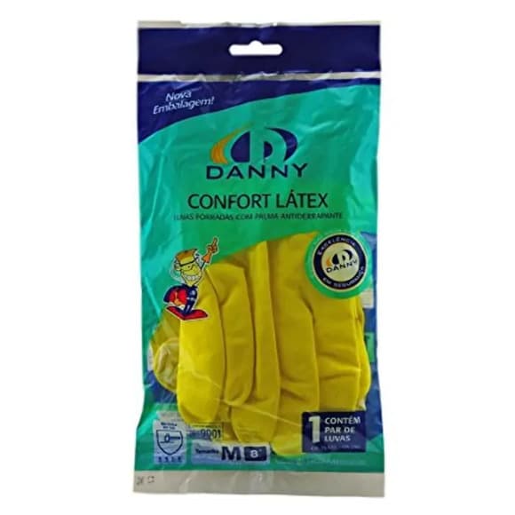 LUVA LATEX DANNY CONFORT AMARELATAM M