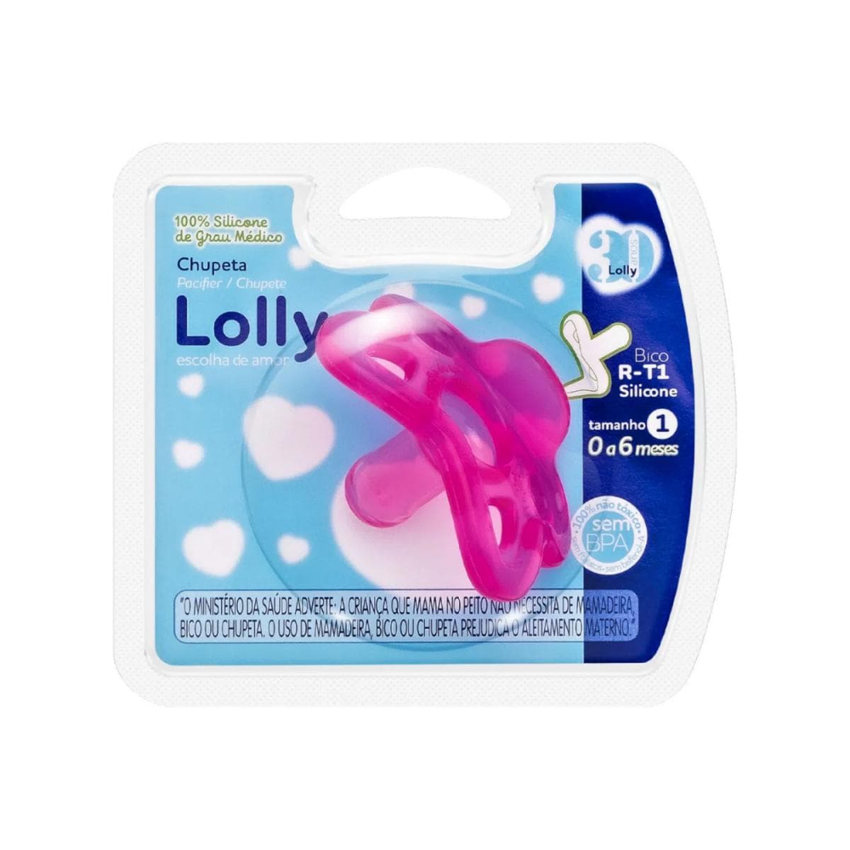 CHUP LOLLY SILICONE CONVENCIONAL N1 ROSA
