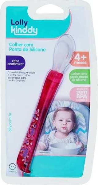COLHER DE SILICONE  LOLLY ROSA