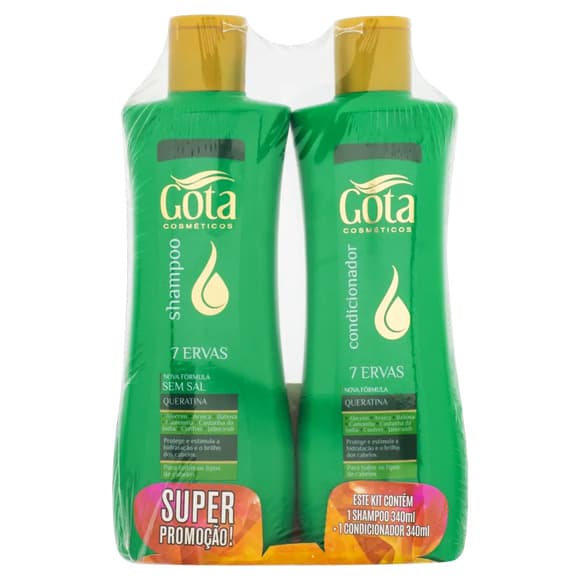 KIT GOTA DOURADA SH + COND 7 ERVAS