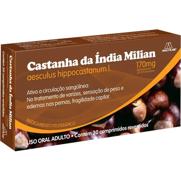 CASTANHA INDIA MILIAN 170MG 60CPR