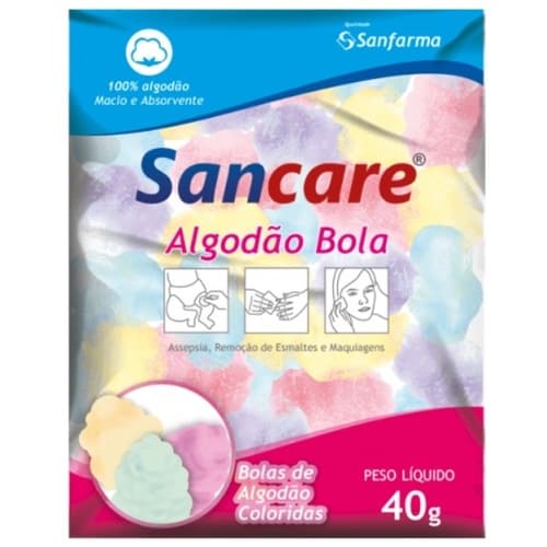 ALGODAO BOLA 40G COLORIDO SANCARE