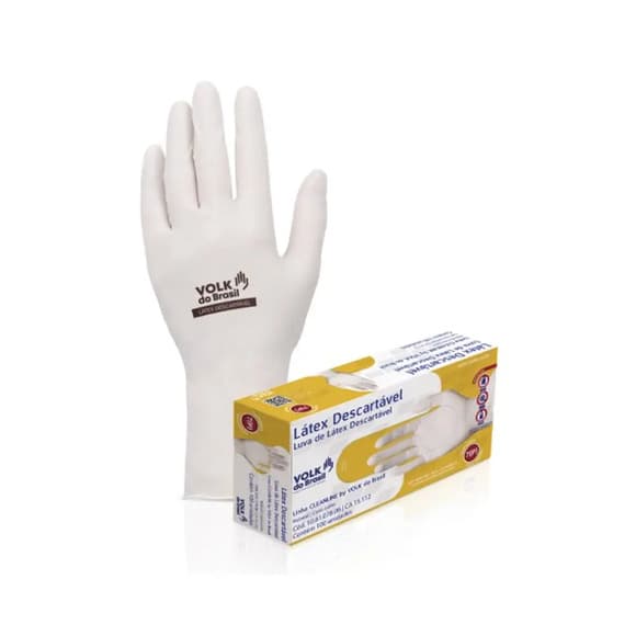 LUVA VOLK LATEX (G) DESC C/AMIDO C/100