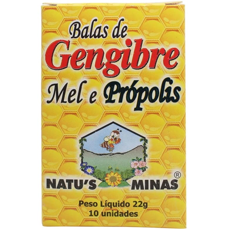 BALA DE GENGIBRE MEL E PROPOLIS 10UN