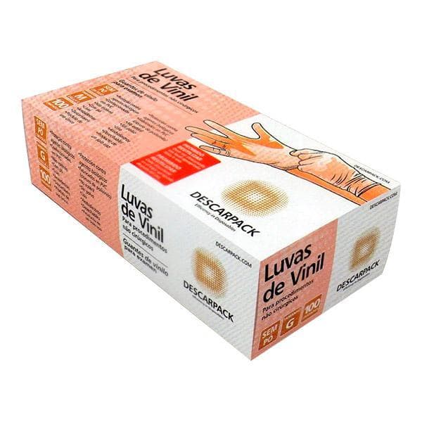LUVAS DESCARPACK VINIL M S/ PO 100UN