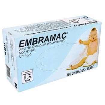 LUVA PROCED EMBRAMAC TAM M C/100