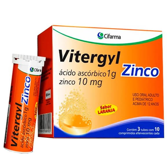 VITERGYL ZINCO 1G+10MG 3X10 CP