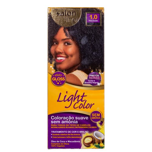 TINT LIGHT COLOR PRETO 1.0  SALON LIN