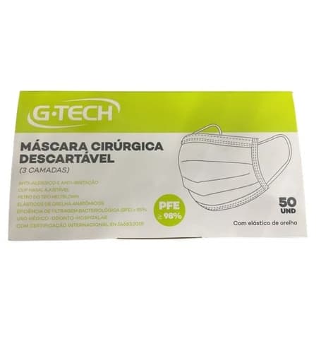 MASCARA DESCARTAVEL 3 CAMAD C/50 BRANCA