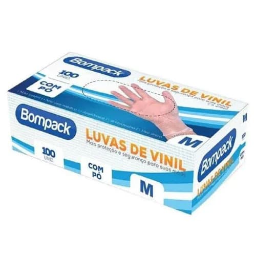 LUVAS VINIL M C/100 COM PO