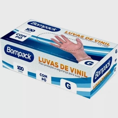 LUVA VINIL BOMPACK TAM G C/100