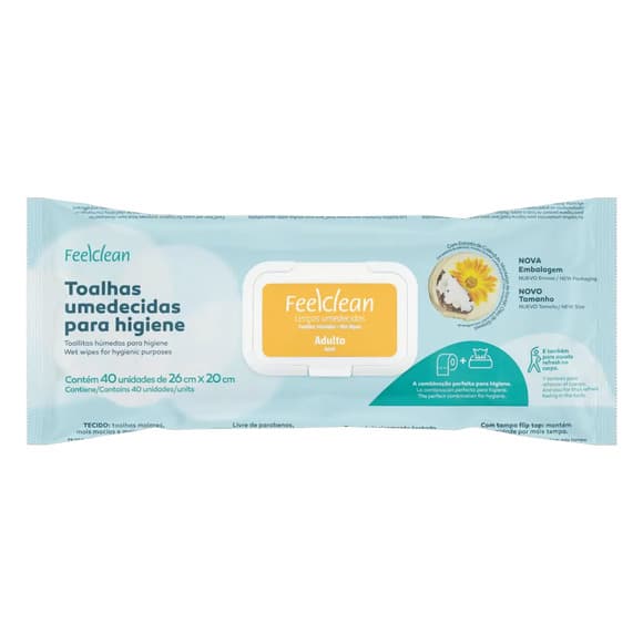 TOALHA UMED P ADULTO FEELCLEAN C/40UNI