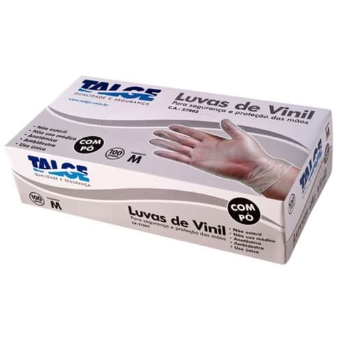 LUVAS DE VINIL TALGE C/ PO M C/100