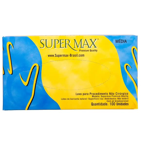 LUVA PROCED SUPERMAX ( M ) C/100 UN