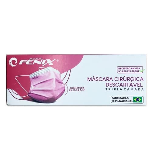 MASCARA CIRURGICA ROSA BRANCA   C50