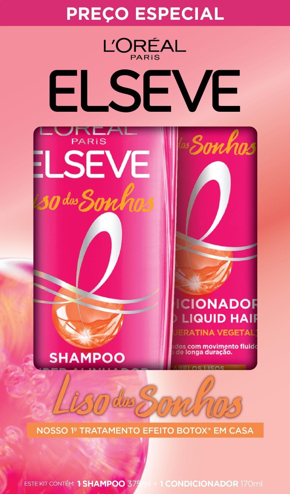 KIT ELSEVE SH E COND LISO DOS SONHOS  375ML + 170ML